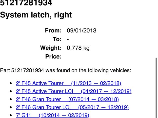 bontott BMW X1 Jobb első Ajtózár