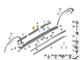 bontott BMW X1 Jobb első Küszöb Tartó