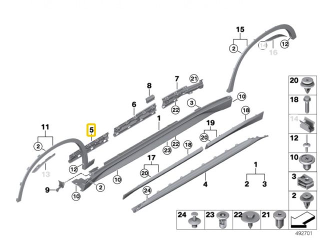bontott BMW X1 Jobb első Küszöb Tartó