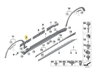 bontott BMW X1 Jobb első Küszöb Tartó