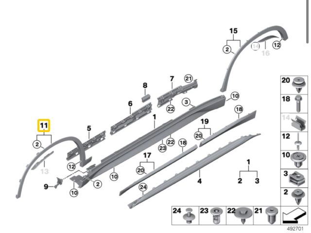 bontott BMW X1 Jobb első Sárvédő Díszléc