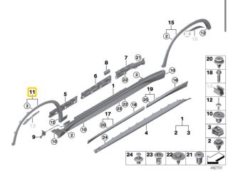 bontott BMW X1 Jobb első Sárvédő Díszléc