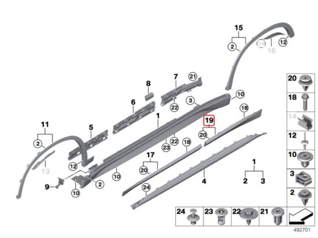 bontott BMW X1 Jobb hátsó Ajtó Díszléc