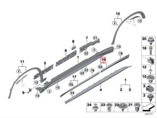 bontott BMW X1 Jobb hátsó Ajtó Díszléc