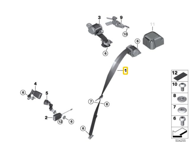 bontott BMW X1 Jobb hátsó Biztonsági Öv