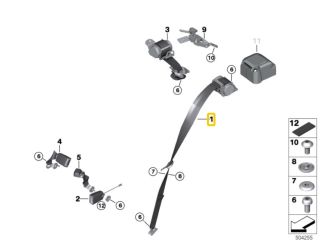 bontott BMW X1 Jobb hátsó Biztonsági Öv