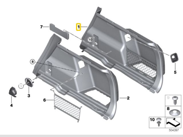 bontott BMW X1 Jobb hátsó Csomagtér Burkolat (Műanyag)
