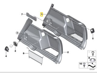 bontott BMW X1 Jobb hátsó Csomagtér Burkolat (Műanyag)
