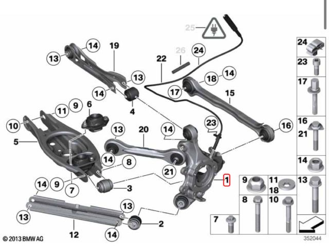 bontott BMW X1 Jobb hátsó Csonkállvány Kerékaggyal