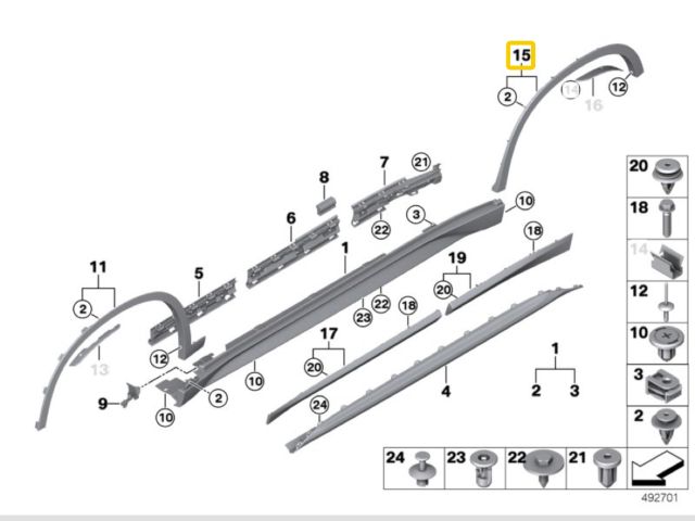 bontott BMW X1 Jobb hátsó Sárvédő Díszléc