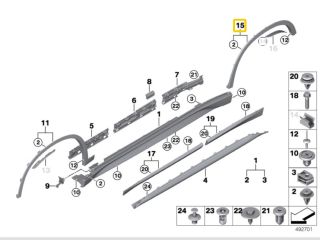 bontott BMW X1 Jobb hátsó Sárvédő Díszléc