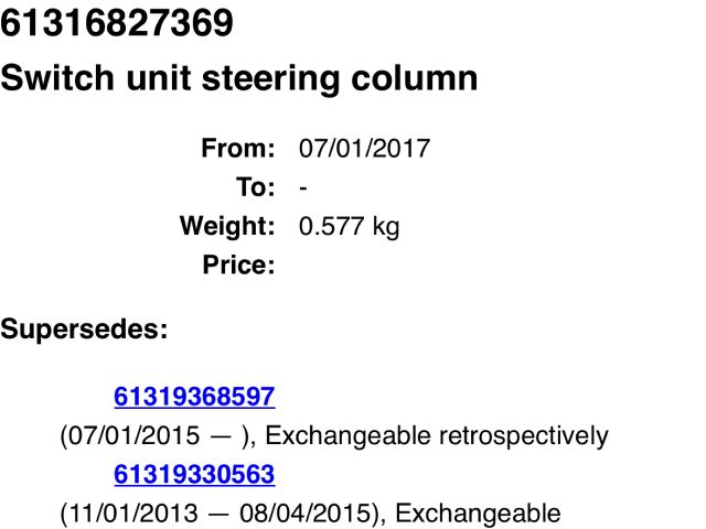 bontott BMW X1 Komplett Kormánykapcsoló (Bajuszkapcsoló)