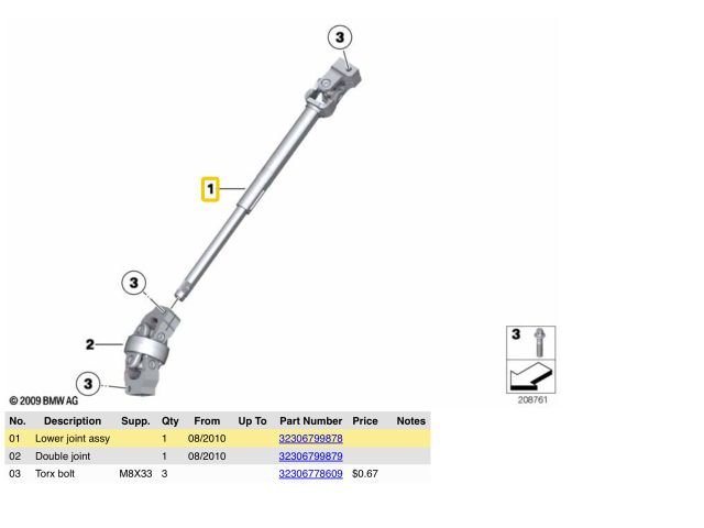 bontott BMW X1 Kormányszár