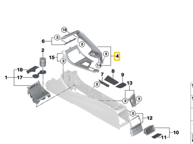 bontott BMW X1 Középkonzol Keret