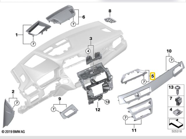 bontott BMW X1 Középkonzol Keret