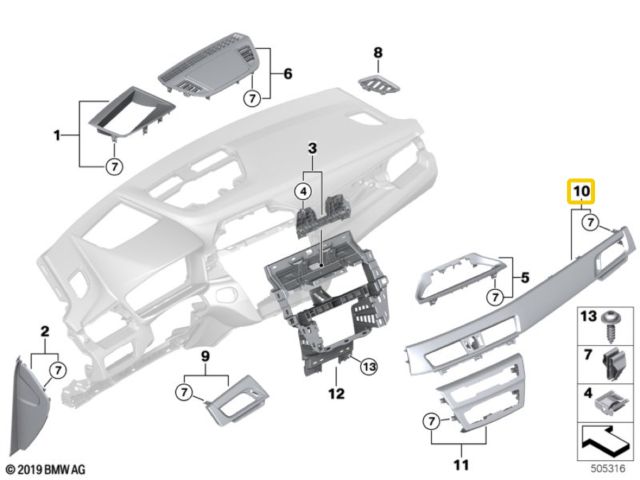 bontott BMW X1 Középső Műszerfal Díszléc