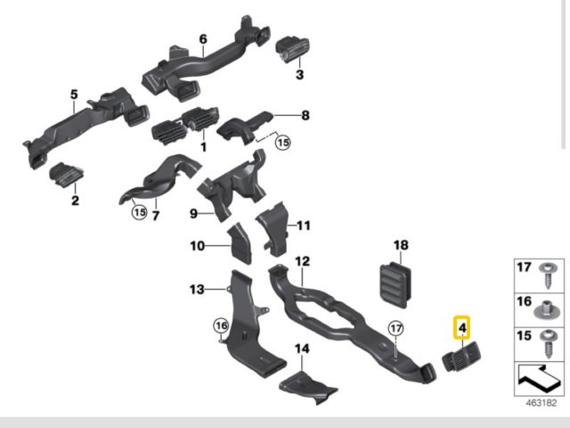 bontott BMW X1 Középső Szellőző