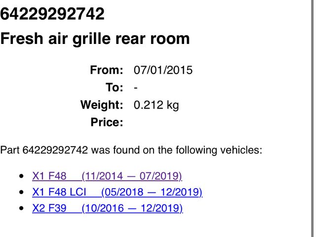 bontott BMW X1 Középső Szellőző