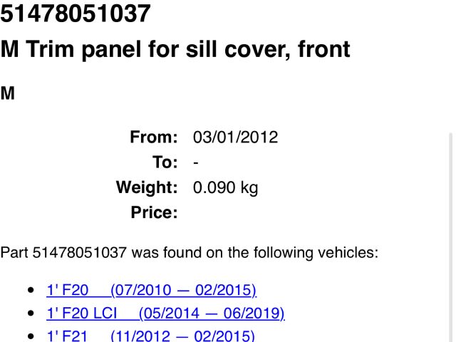 bontott BMW X1 Küszöb Díszléc Szett