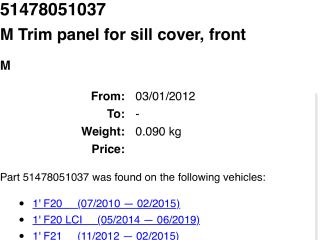 bontott BMW X1 Küszöb Díszléc Szett