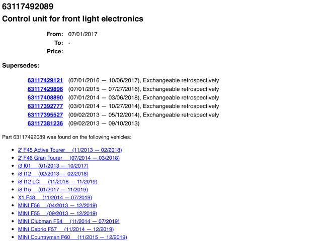 bontott BMW X1 LED Trafó