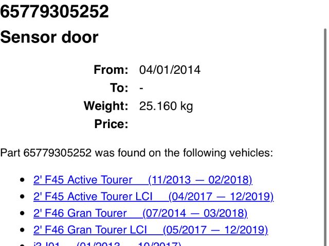 bontott BMW X1 Légzsák Indító Modul Oldallégzsák