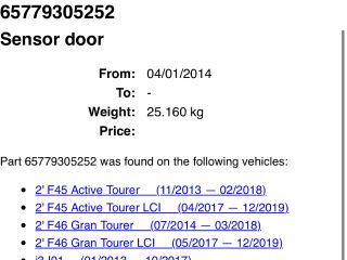 bontott BMW X1 Légzsák Indító Modul Oldallégzsák