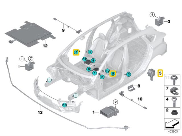 bontott BMW X1 Légzsák Indító Modul Oldallégzsák
