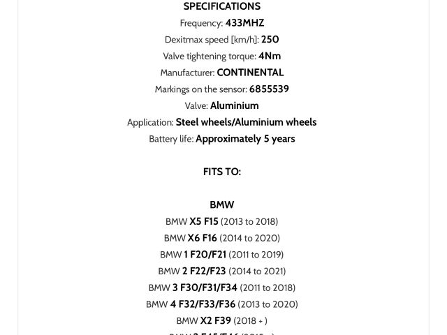 bontott BMW X1 Okos Kerékszelep