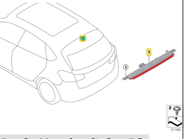 bontott BMW X1 Pótféklámpa