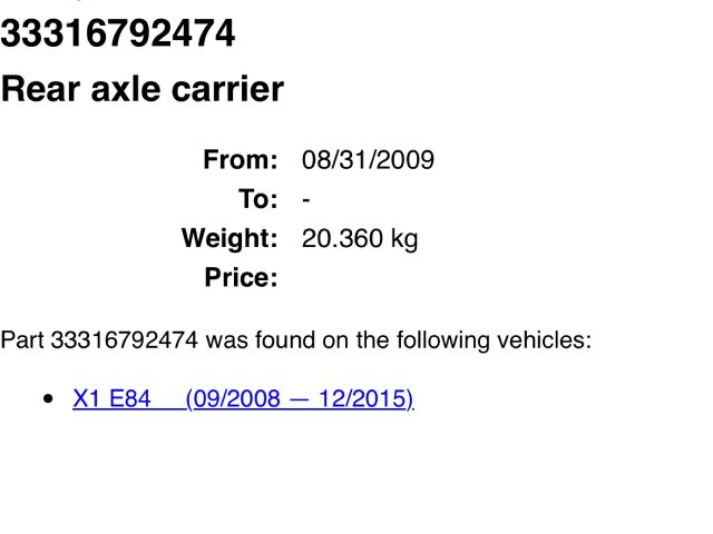 bontott BMW X1 Hátsó Futómű (Részeivel)