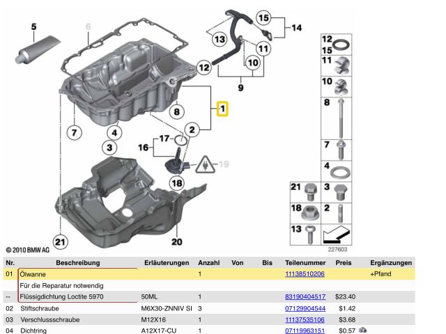 bontott BMW X1 Olajteknő