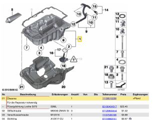 bontott BMW X1 Olajteknő