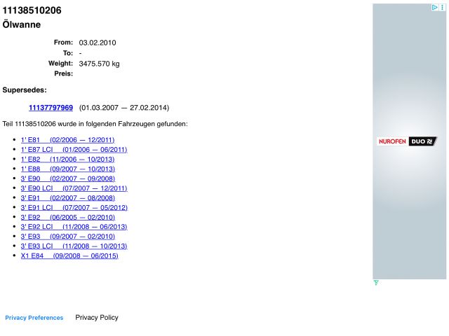 bontott BMW X1 Olajteknő
