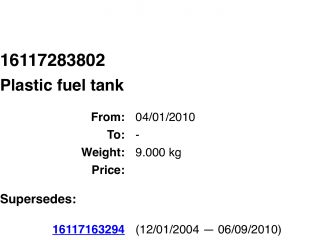 bontott BMW X1 Tank