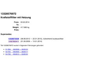 bontott BMW X1 Üzemanyag Fűtés