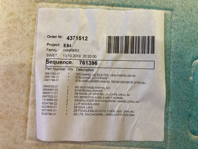 bontott BMW X1 Tetőkárpit