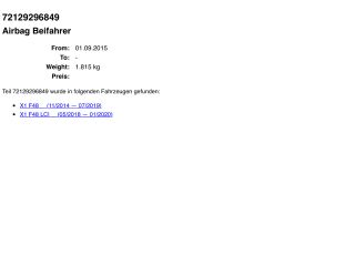 bontott BMW X1 Utasoldali Légzsák