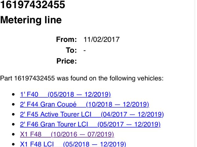 bontott BMW X1 AdBlue Cső