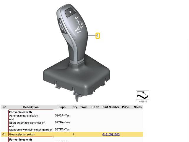 bontott BMW X1 Automata Váltókar