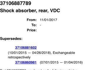 bontott BMW X1 Bal hátsó Lengéscsillapító