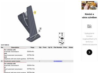 bontott BMW X1 Gázpedál (Elektromos)