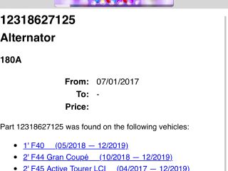 bontott BMW X1 Generátor