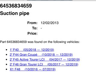 bontott BMW X1 Klíma Cső