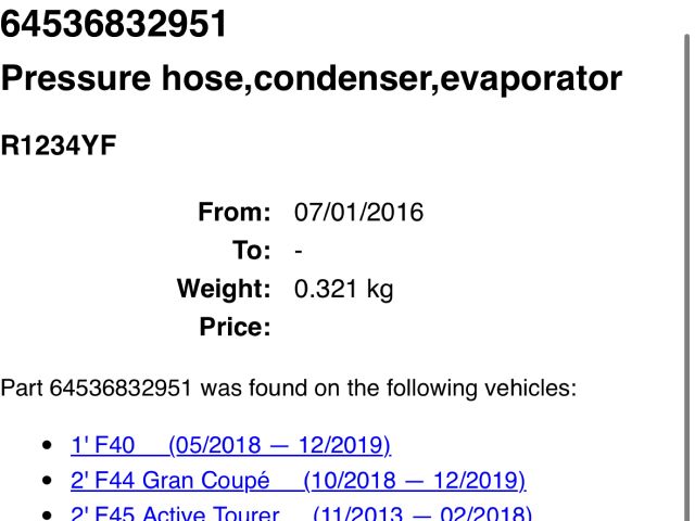 bontott BMW X1 Klíma Cső