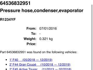 bontott BMW X1 Klíma Cső