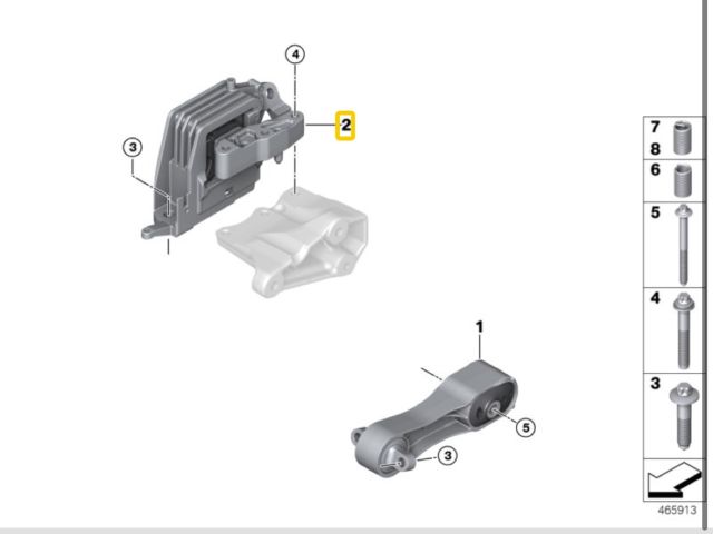 bontott BMW X1 Motor Tartó Bak (Fém)