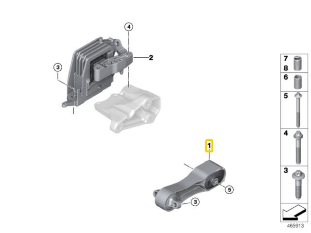bontott BMW X1 Motor Tartó Bak (Pozíciófüggetlen)