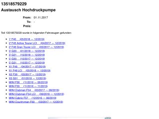 bontott BMW X1 Nagynyomású Szivattyú