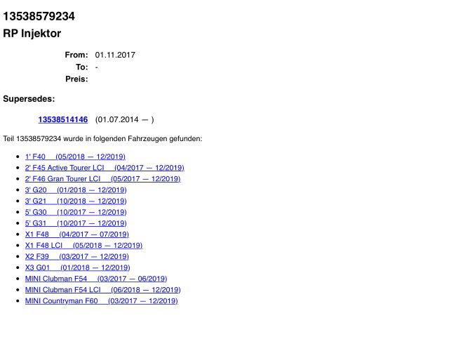 bontott BMW X1 Porlasztó (1 db)